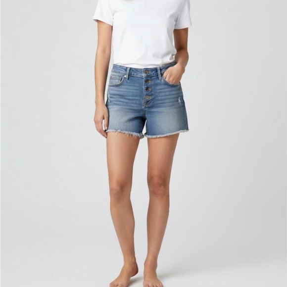 Pants - A.N.A Button Front Frayed Hem Denim Shorts
